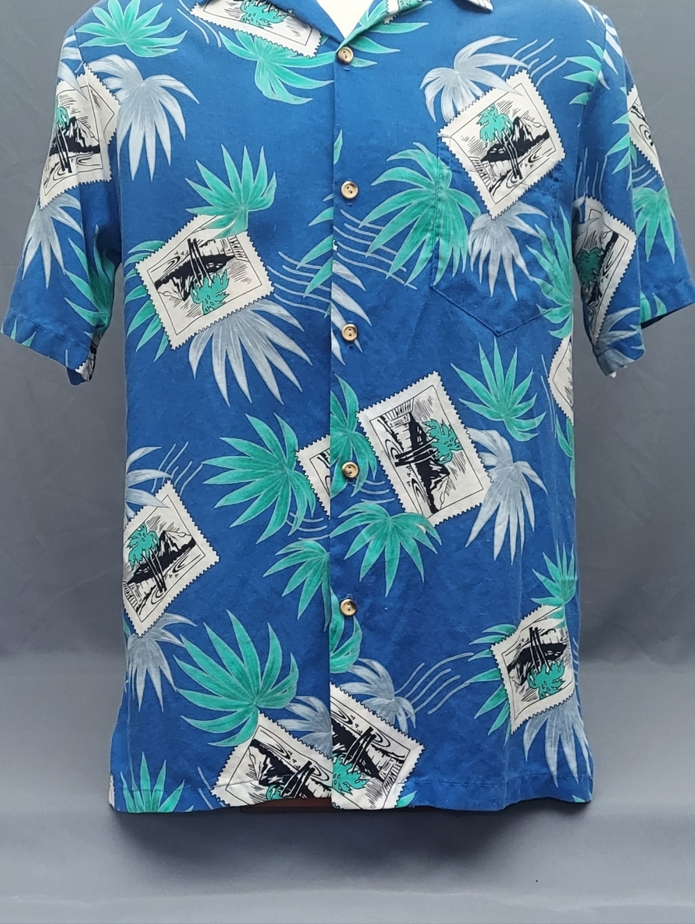 Cookie Street Honolulu Men's Size Medium Hawaiian Print Button Down Shirt - Picture 6 of 11